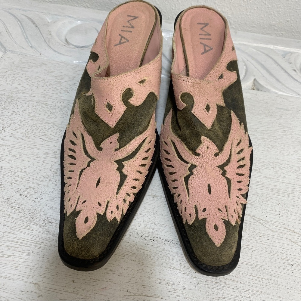 Mia Suede Leather Phoenix Cowboy Cowgirl Boot Mules Slides 7